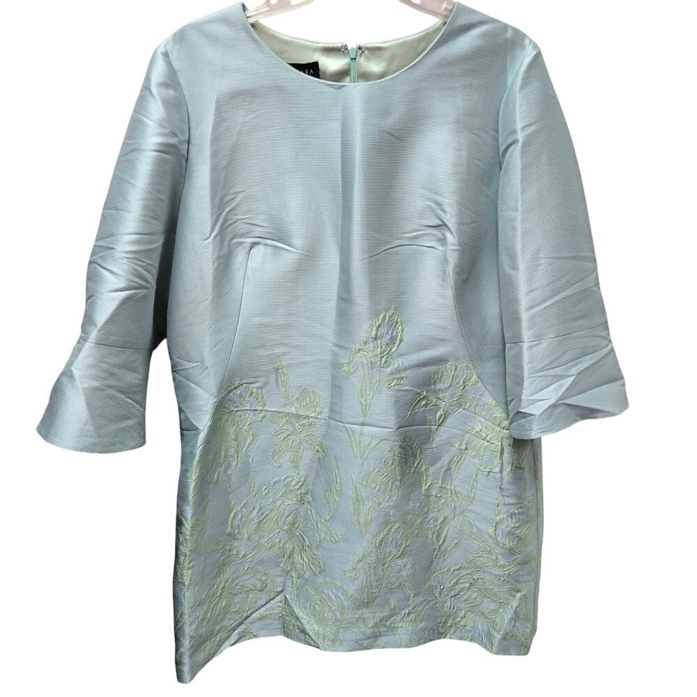 Frascara Womens 16 Floral Textured Silk Blend Dress Mother of Bride